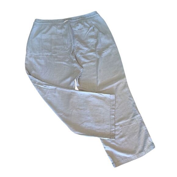 Angel Kiss Light Grey Pull On Wide Leg Linen Blend Palazzo Pants Size XL - Picture 10 of 15